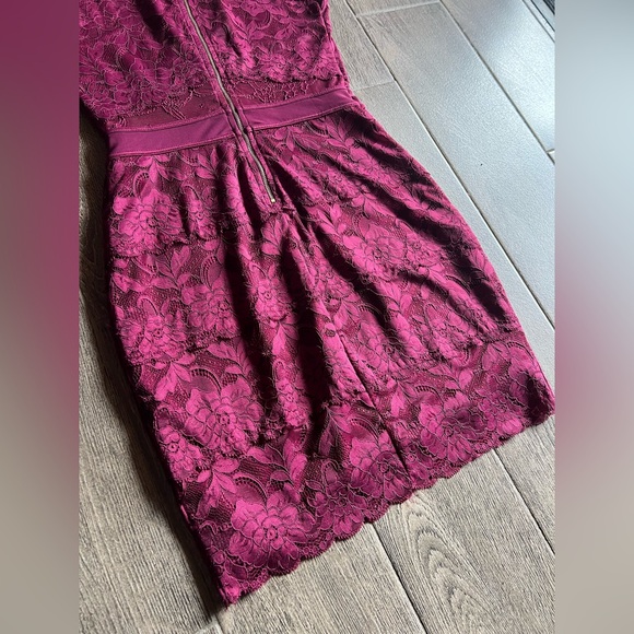 GUESS Magenta Lace Cocktail Dress | Size Small - Picture 8 of 8
